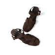 Toscana T Strap Sandals — Bitter Suede detail | Michele Lopriore