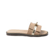 Capri Slides — Cappuccino Gold Leather | Michele Lopriore