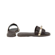 Capri Slides — Cocoa Gold Leather side view | Michele Lopriore