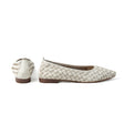 Lila Pointy Flats — Marshmallow White side view | Michele Lopriore