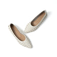 Lila Pointy Flats — Marshmallow White detail | Michele Lopriore