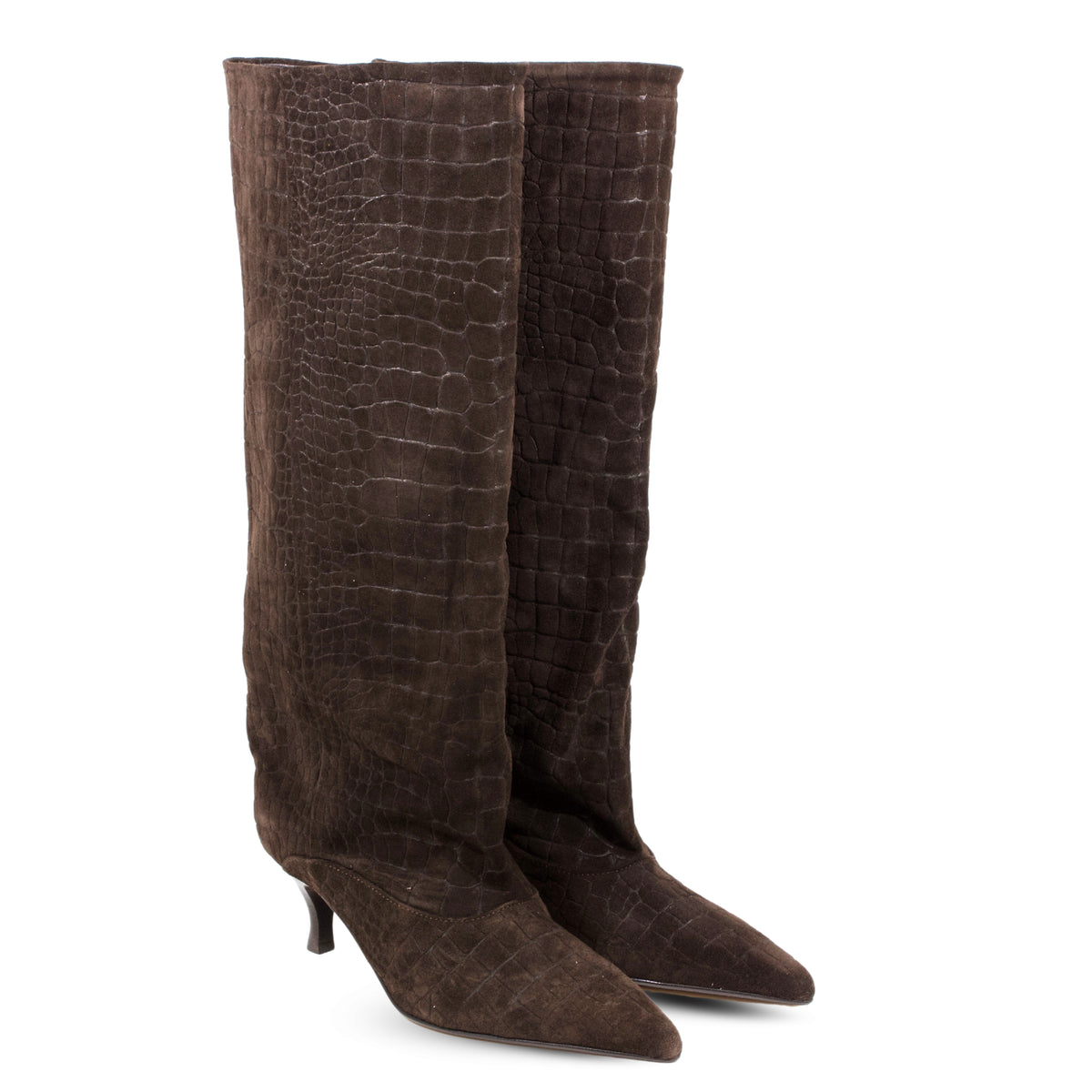 Suede Croco Brown