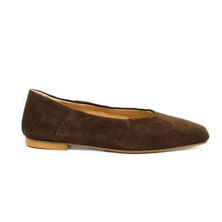 Elisa Ballet Flat — Chestnut Brown Suede | Made in Italy · Michele Lopriore