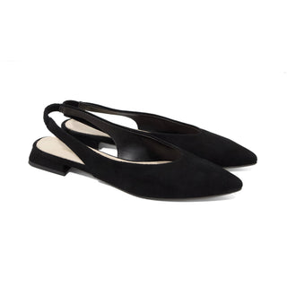 Clarissa Slingback Flats — Black Suede | Michele Lopriore