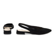 Clarissa Slingback Flats — Black Suede back view | Michele Lopriore