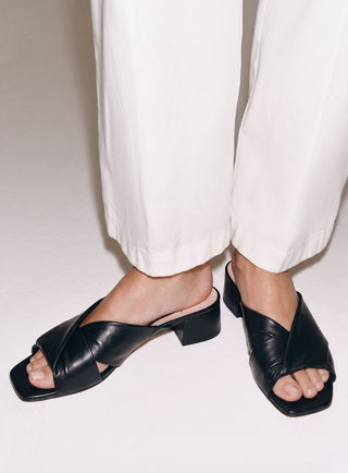 Magenta Sandals — Black Leather | Michele Lopriore