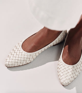 Lila Pointy Flats — Marshmallow White | Made in Italy · Michele Lopriore