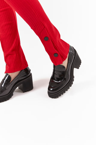 Alice Block Heel Mocassin — Black Asport | Michele Lopriore