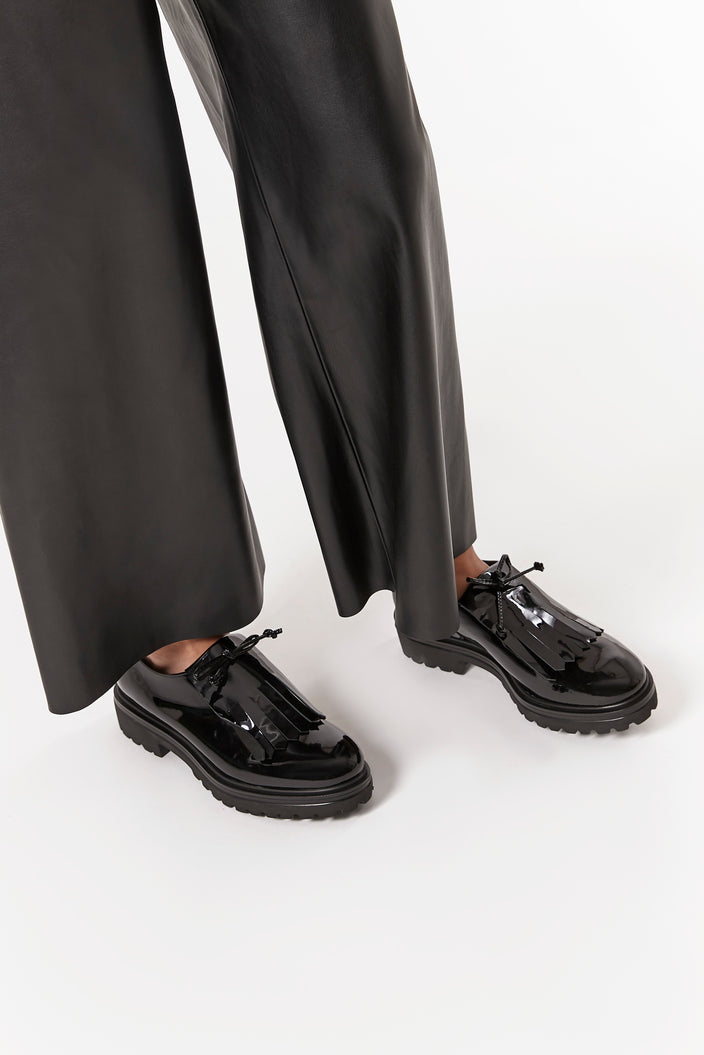 black patent leather