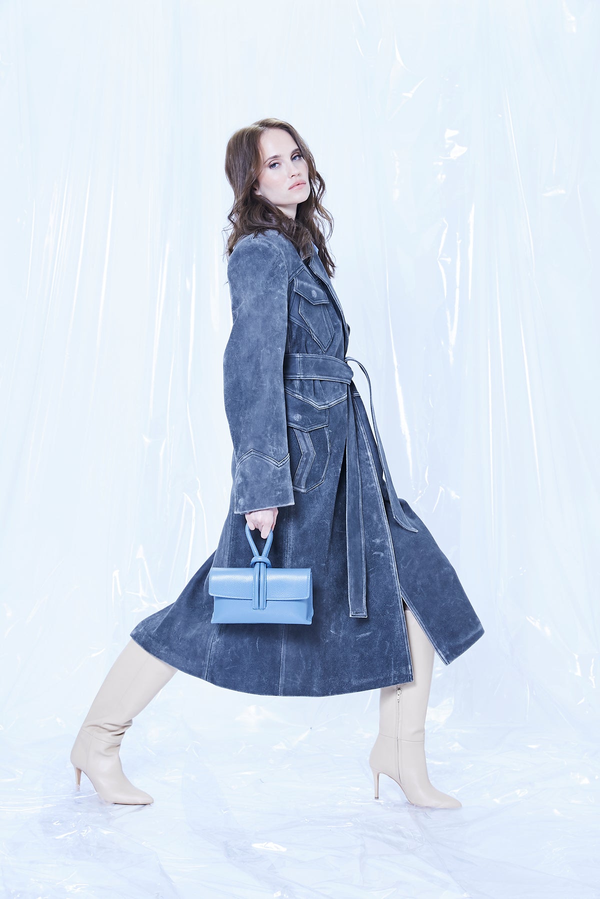 Leather blue hover
