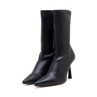 Selena Elastic Ankle Bootie — Black Elastic Leather | Michele Lopriore