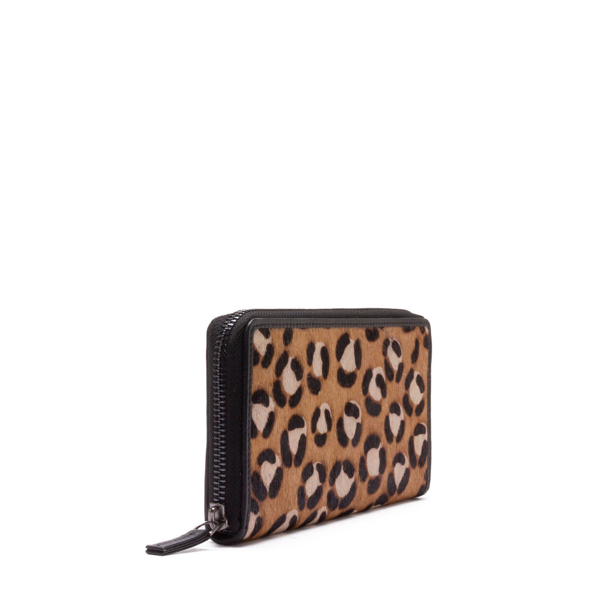 Cassius Brown Patent Leopard Trim Purse - Bag Envy