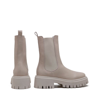 London Chelsea Boot — Greige Leather side view | Michele Lopriore